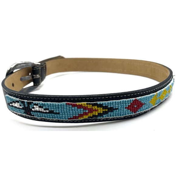 STREETS AHEAD Belt Turquoise & Orange Embellishments Native American Sz S Beads - Picture 4 of 7
